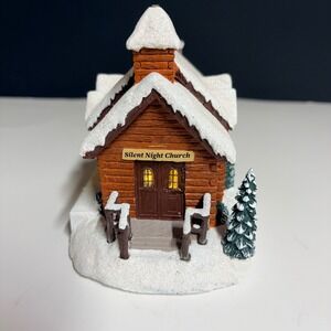 Thomas Kinkade Silent Night Church Sounds of the Season Illuminating VillageREAD